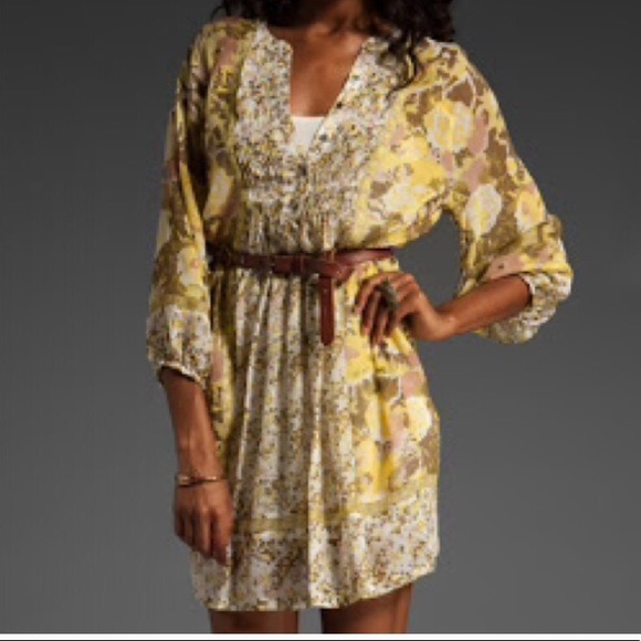 Joie Dresses & Skirts - Joie Yellow Floral Border Alanna Dress